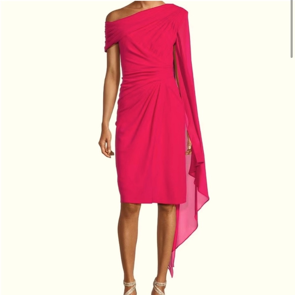NWT Tadashi Shoji One Sleeve Drape Dress